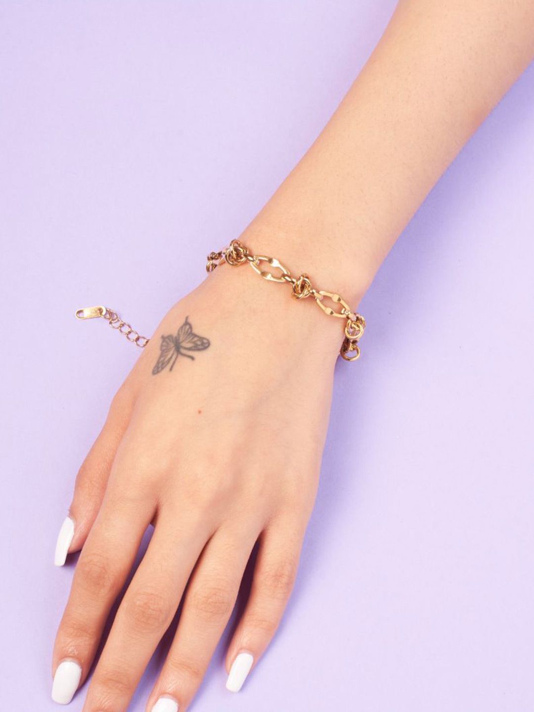 SALTY Gold-Plated Stainless Steel Twist Of Fate Link Bracelet