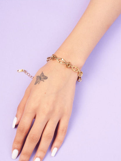SALTY Gold-Plated Stainless Steel Twist Of Fate Link Bracelet
