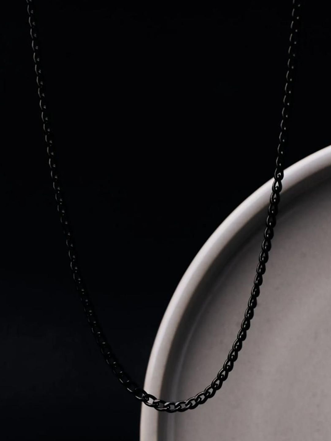 SALTY Men Stainless Steel Ironclasp Black Chain