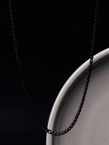 SALTY Men Stainless Steel Ironclasp Black Chain