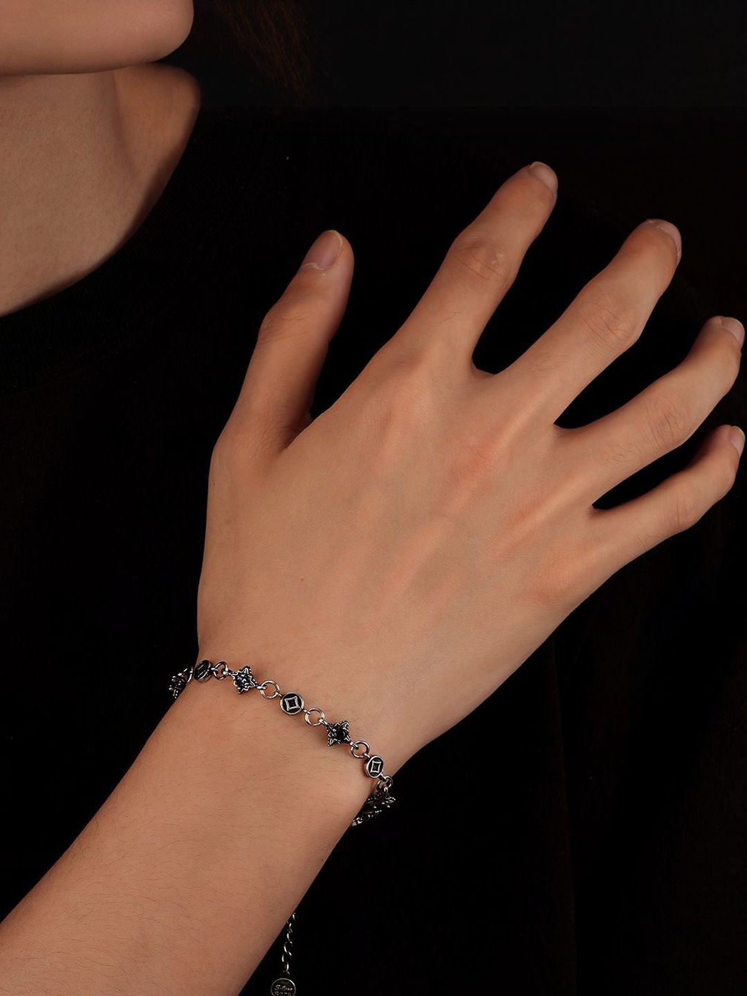 Men Silver-Plated Armlet Bracelet