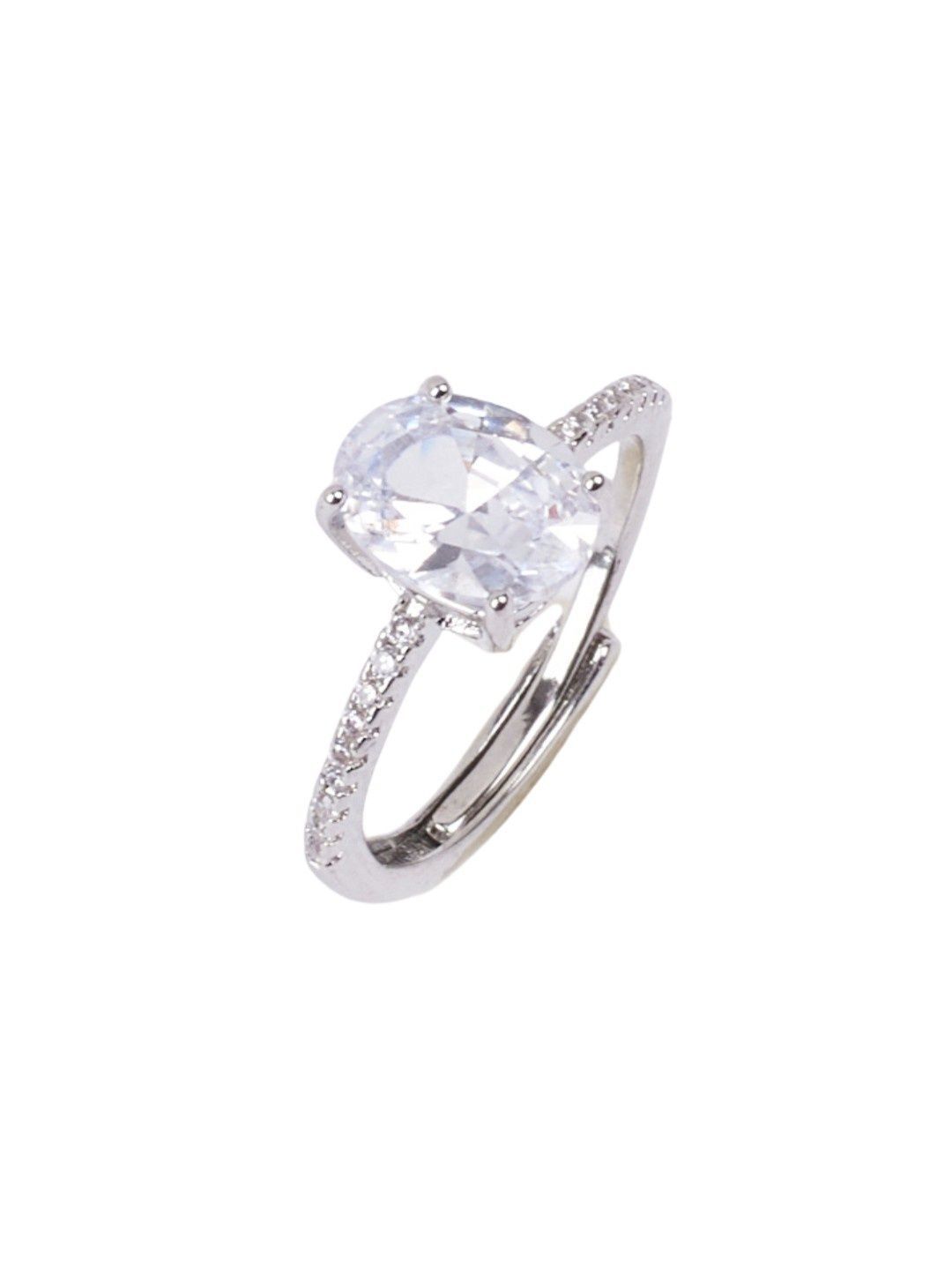 SALTY Cora Solitaire Silver-Plated Finger Ring