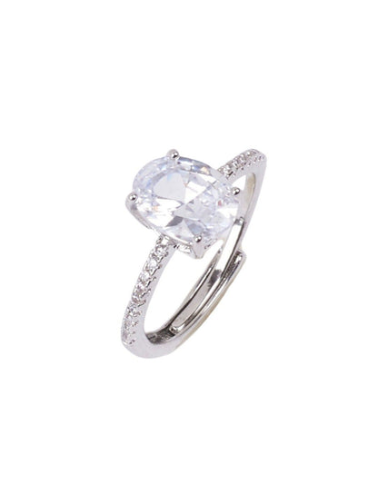 SALTY Cora Solitaire Silver-Plated Finger Ring
