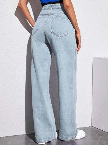 Women Straight Fit High-Rise Jeans