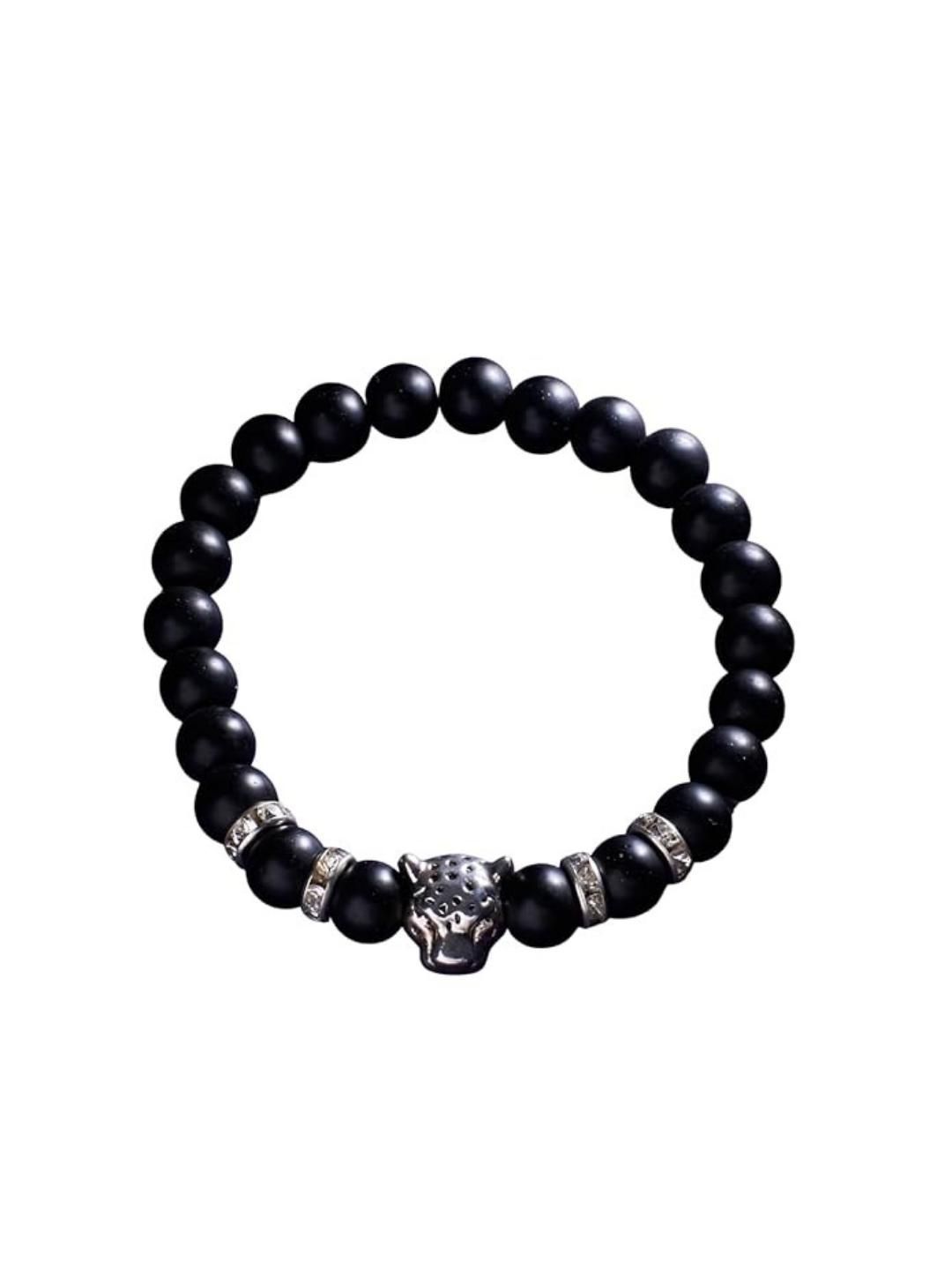 SALTY Women Stainless Steel Lion Beaded Bracelet