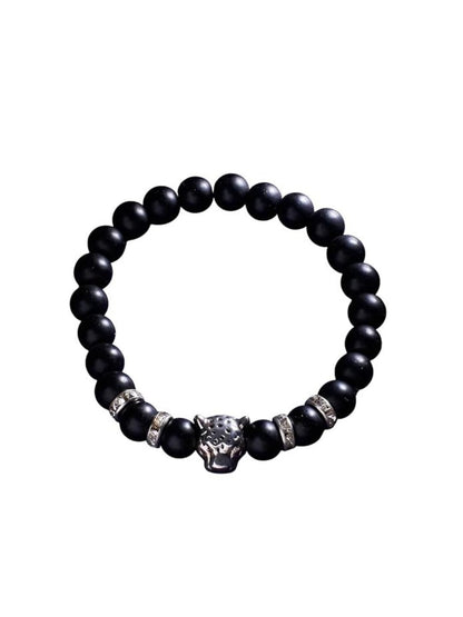 SALTY Women Stainless Steel Lion Beaded Bracelet