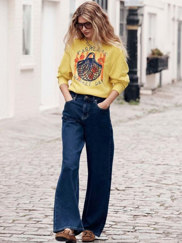 Women Classic Wide Leg High-Rise Stretchable Jeans
