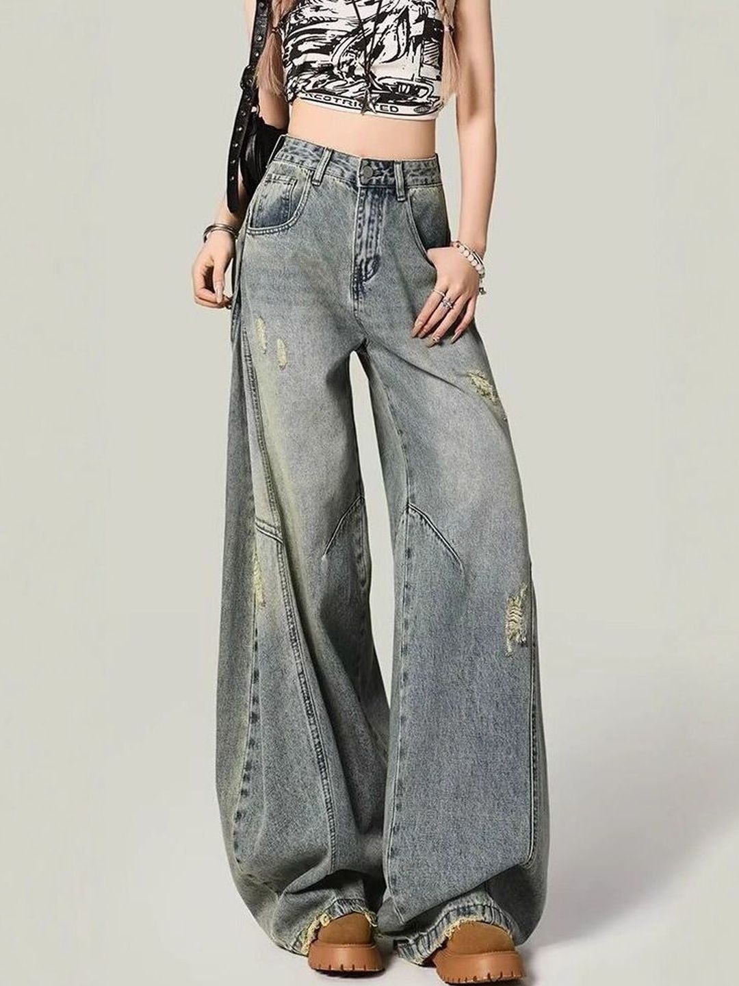 Women Flared Mid-Rise Light Fade Jeans