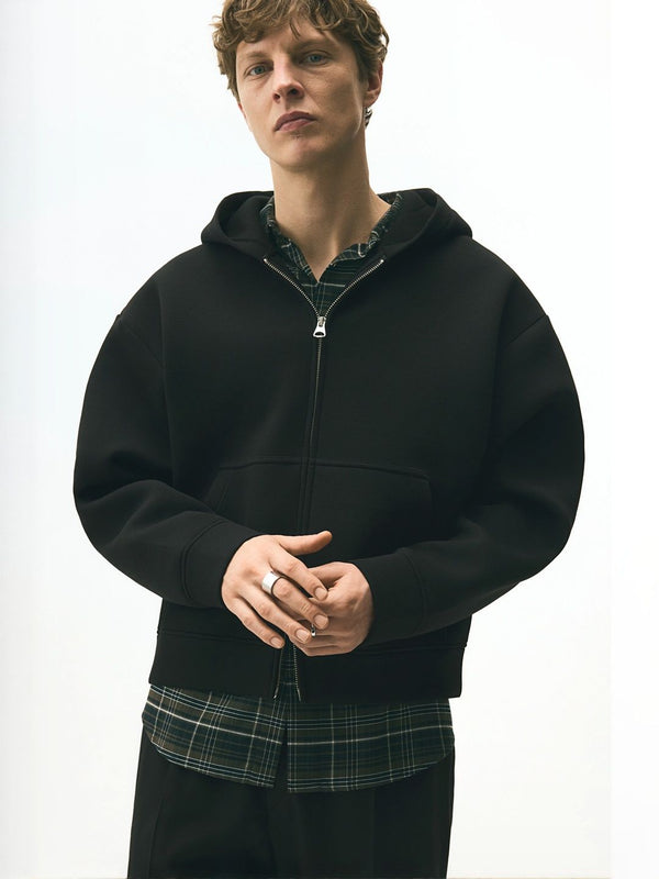 Men Loose Fit Zip-Through Hoodie