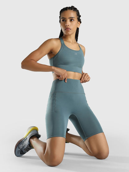 Women Slim Fit High-Rise Cycling Sports Shorts