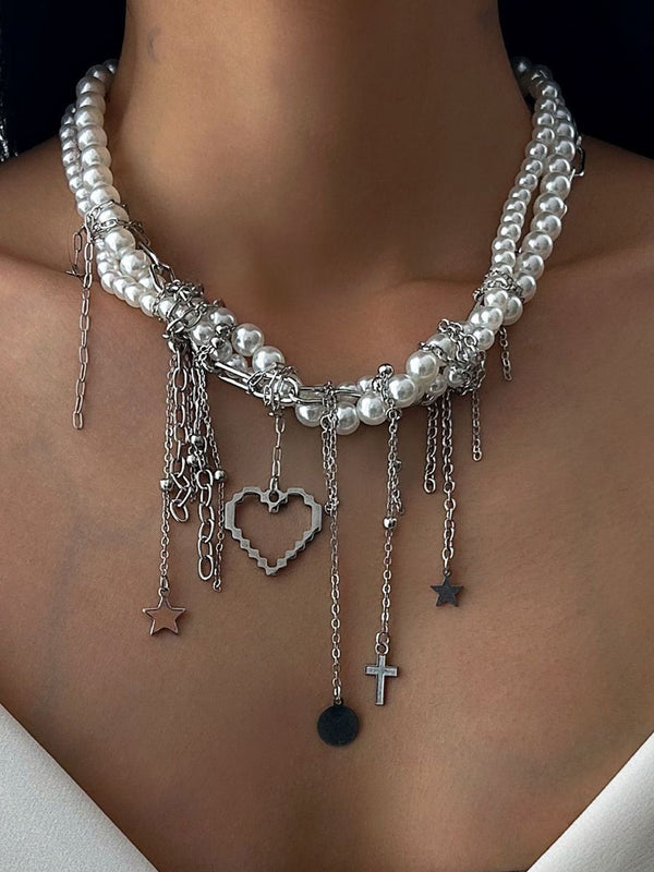 Silver-Plated Enamelled Necklace