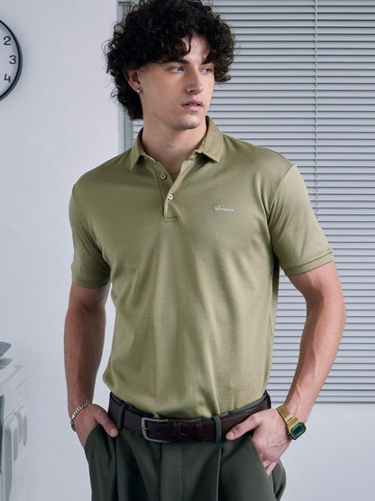 Men Solid Polo Collar T-shirt