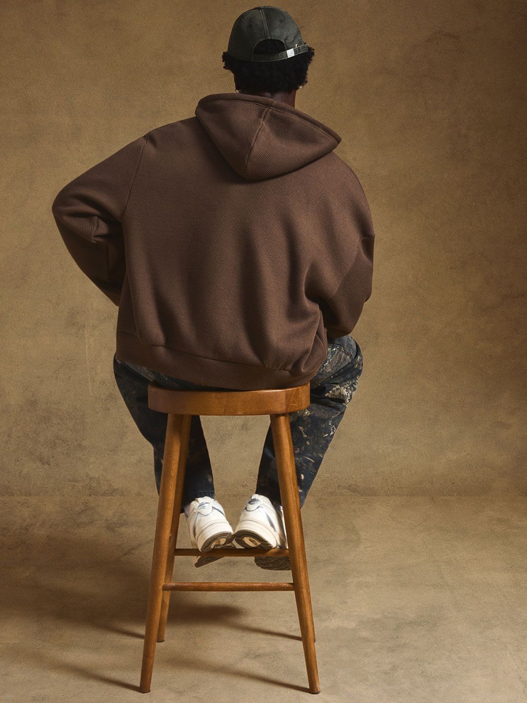 Waffle-knit sweatshirt with zip
