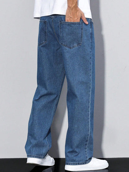 Men Straight Fit Mid-Rise Stretchable Jeans