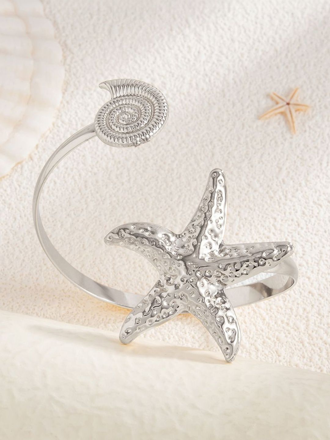 Women Silver-Plated Cuff Bracelet