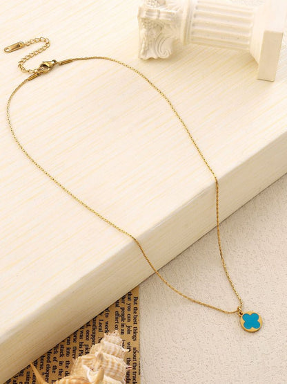 SALTY Stainless Steel Clover Pendant With Chain