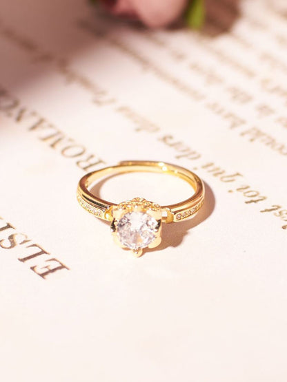 SALTY Radiant Crystal Studded Ring For Women & Girls