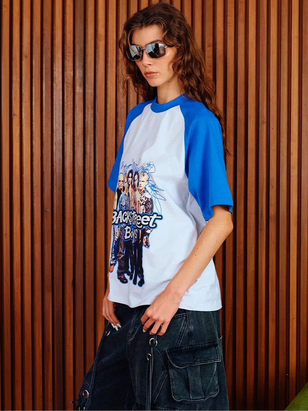 Women Printed Drop-Shoulder Sleeves Pockets T-shirt