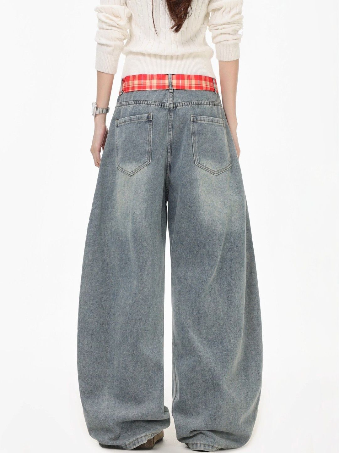 Women Wide Leg High-Rise Light Fade Jeans