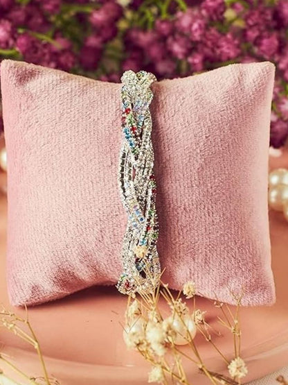 SALTY Women Artificial Stones Studded Stretchable Elasticated Bracelet