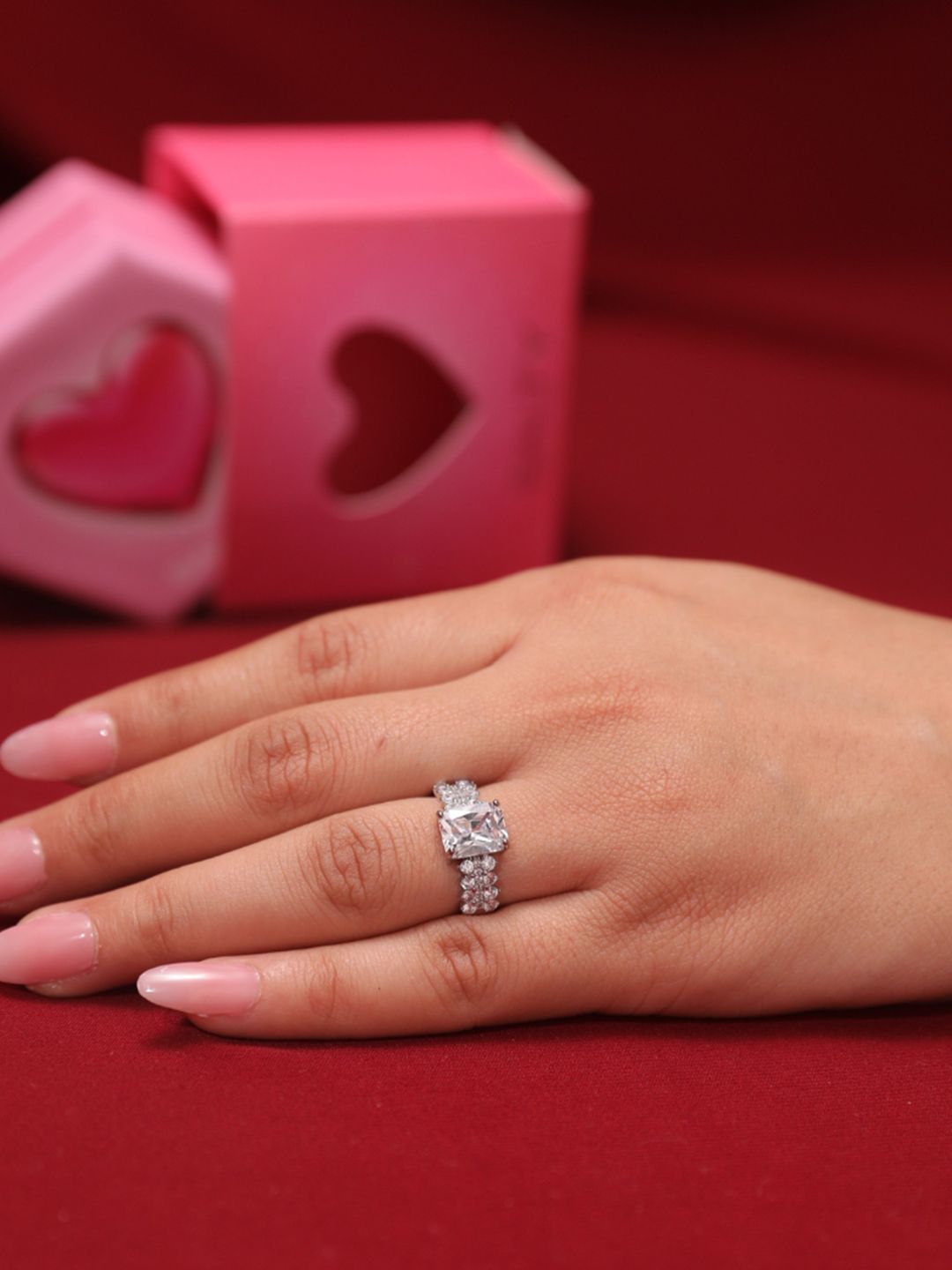 SALTY Solitaire Paradise Artificial Stones Studded  Adjustable Finger Ring