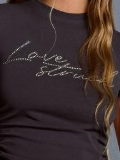 Short sleeve T-shirt with studded print