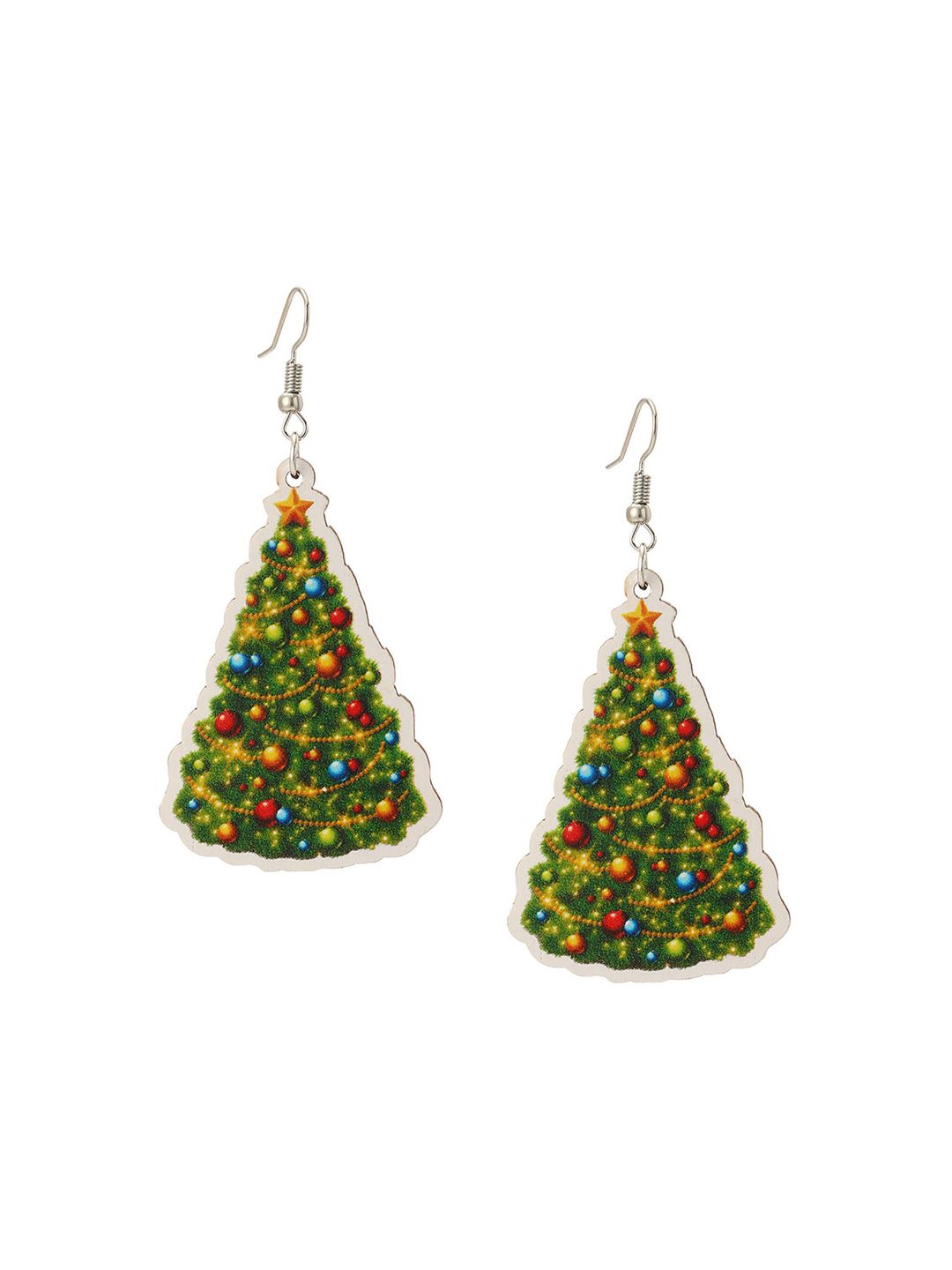 Silver-Plated Triangular Drop Earrings