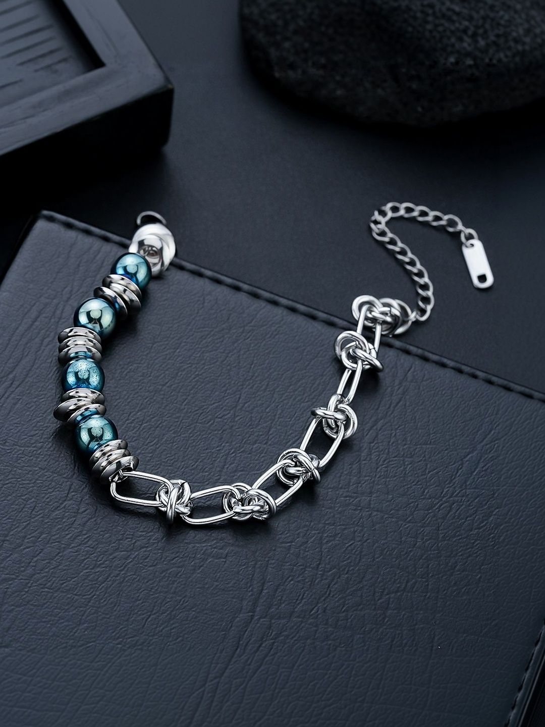 Men Handcrafted Silver-Plated Multistrand Bracelet