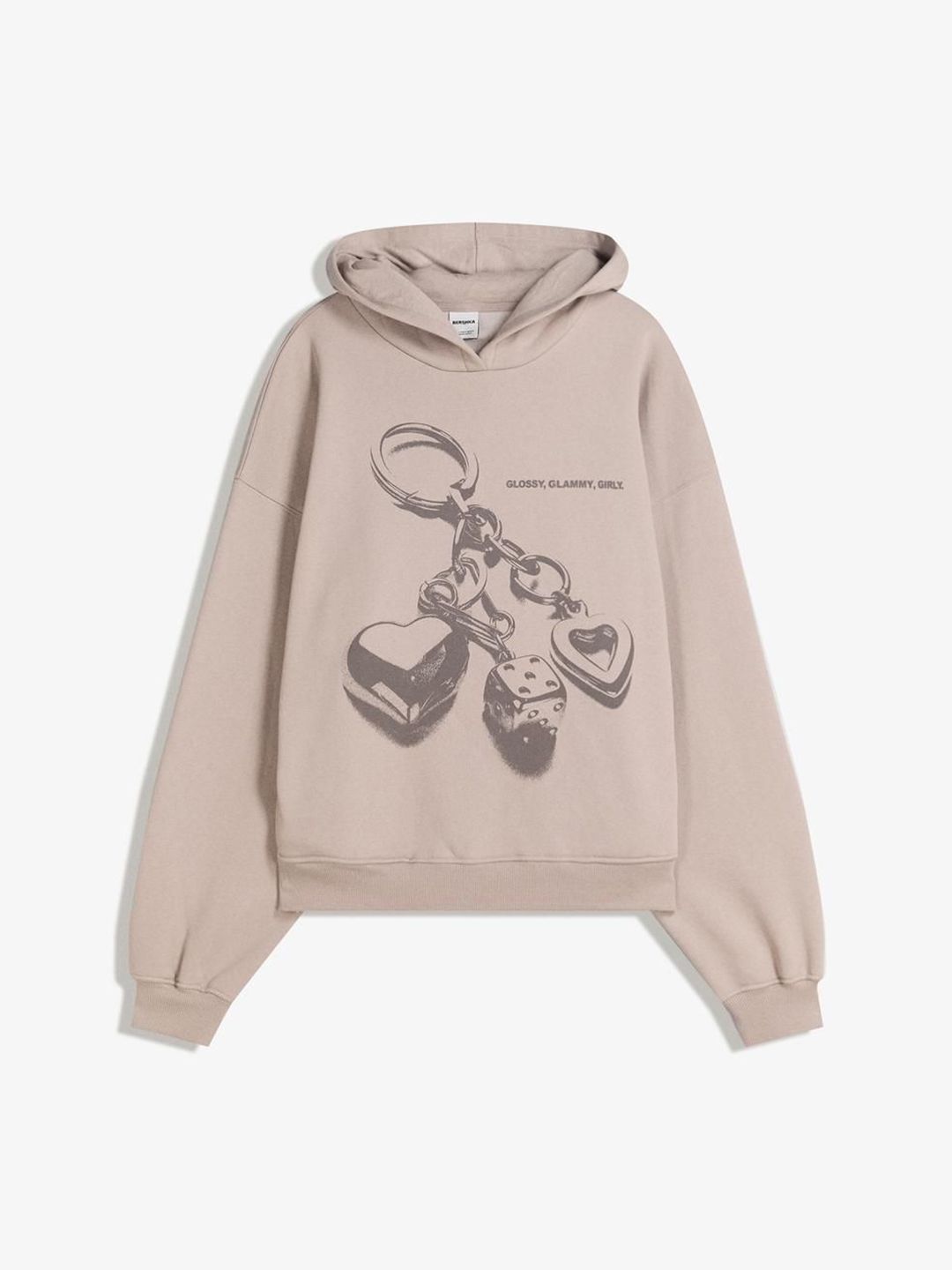 Zip-up print hoodie