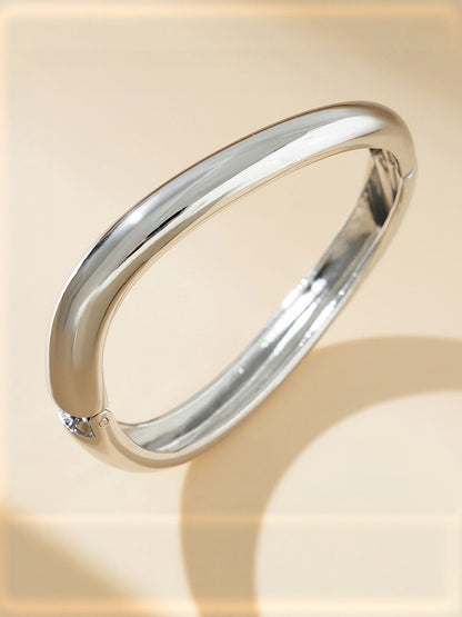 Men Silver-Plated Cuff Bracelet