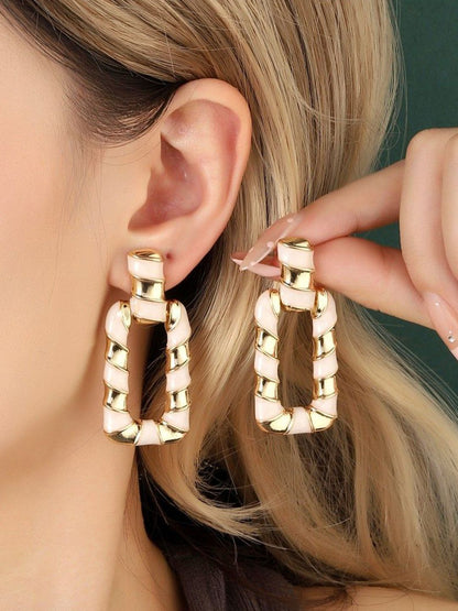 SALTY Gleaming White Luxury Drop Earrings