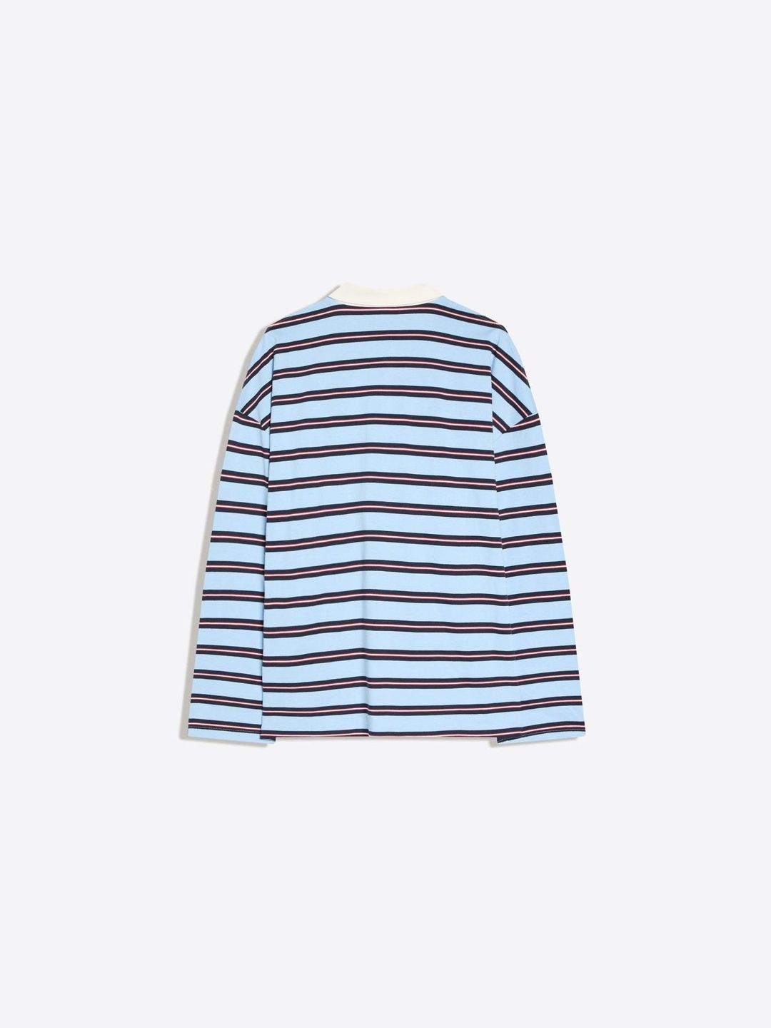 Printed long-sleeve polo collar T-shirt