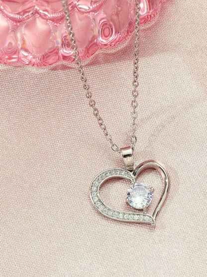 SALTY Sophisticated Stone Heart Neck Chain For Women & Girls