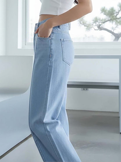 Women Classic Wide Leg High-Rise Stretchable Jeans