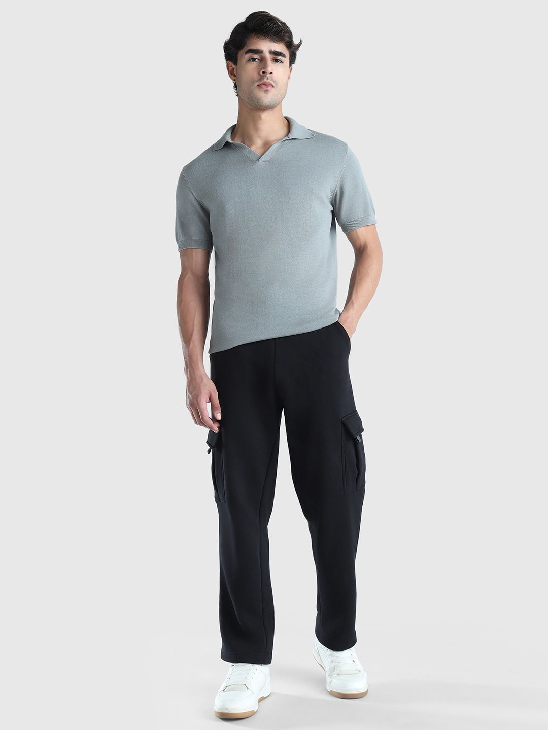 Men Solid Polo Collar Pure Cotton T-shirt