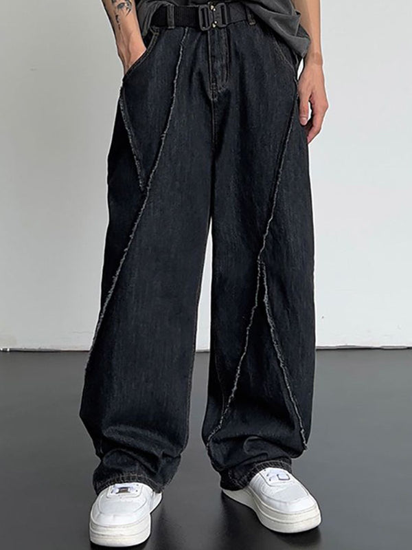 Men Wide Leg Mid-Rise Jeans