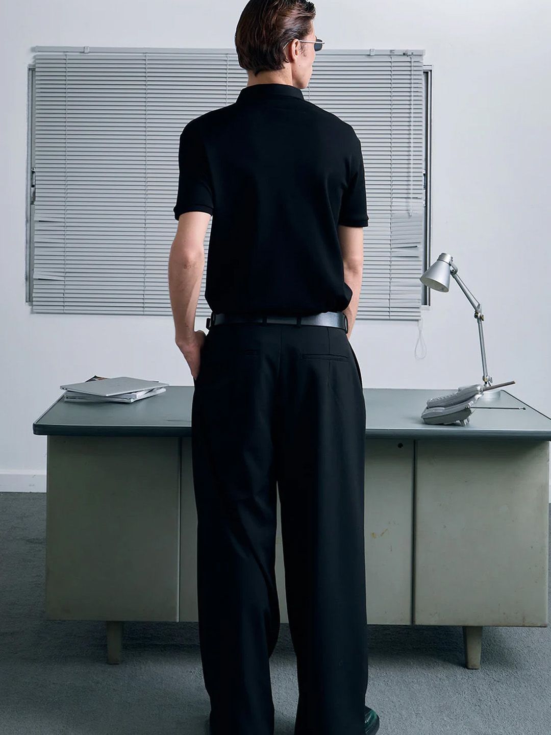 Men Solid Polo Collar T-shirt
