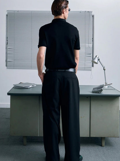 Men Solid Polo Collar T-shirt