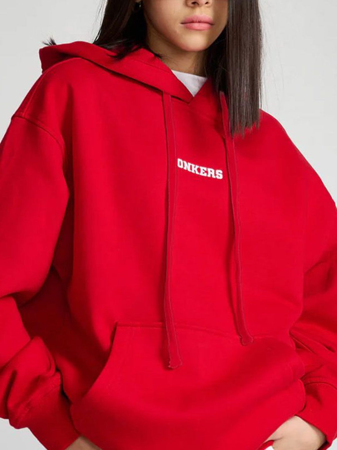 Signature Women Red Oversized Heavyweight Hoodie Sweatshirt