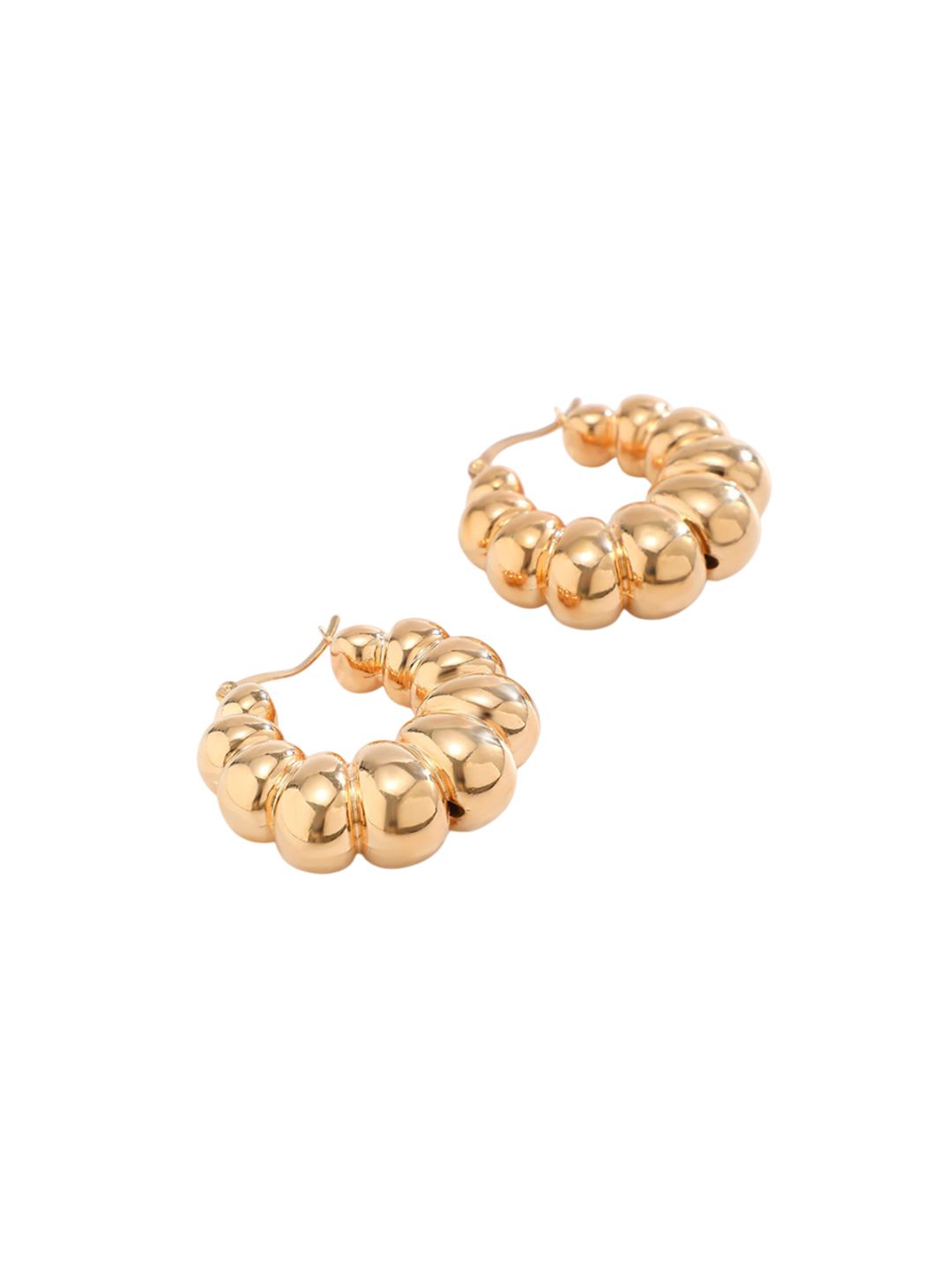 Gold-Plated Oval Hoop Earrings