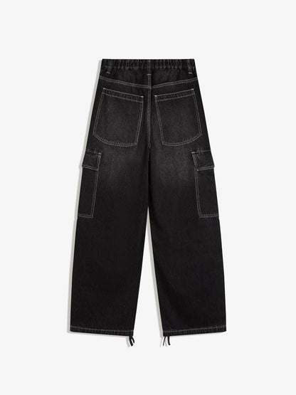 Men cargo parachute jeans