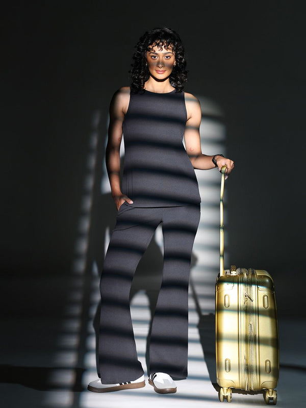 Women High-Rise RibSupreme Flare Regular Pants