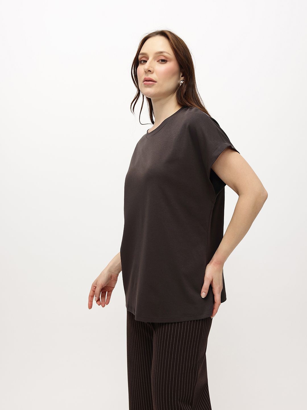 Extended Sleeves Pure Cotton T-shirt