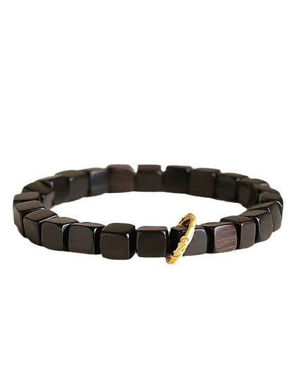 Men Wood Gold-Plated Bracelet