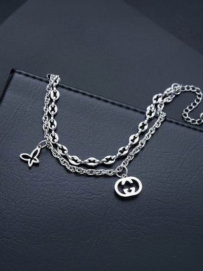 Men Handcrafted Silver-Plated Link Bracelet