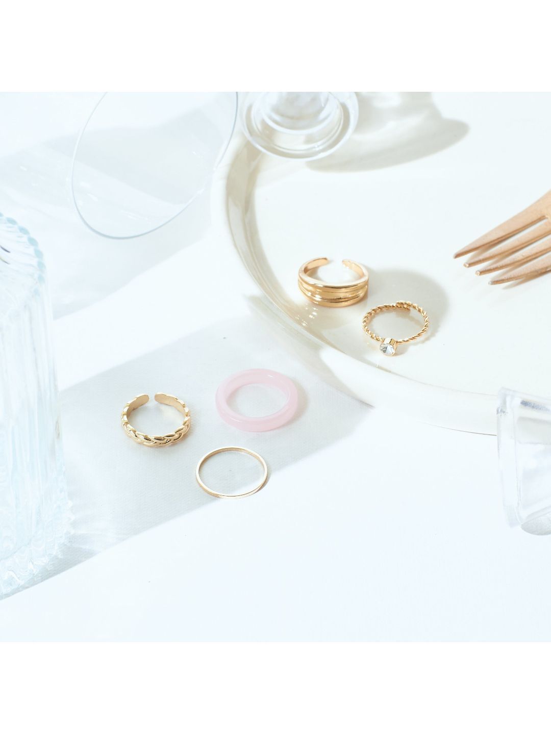 SALTY Set Of 5 Livia Stylish Adjustable Finger Ring