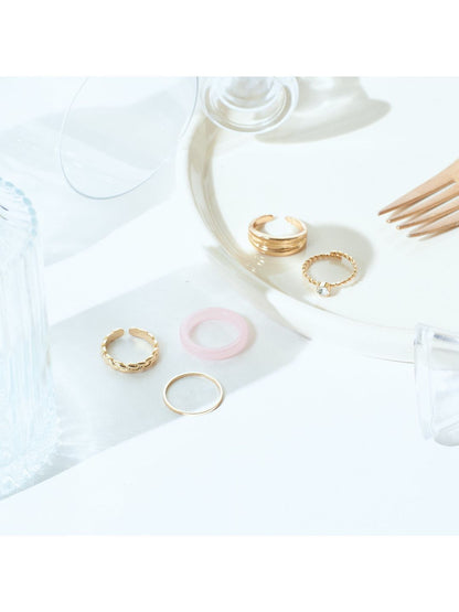 SALTY Set Of 5 Livia Stylish Adjustable Finger Ring