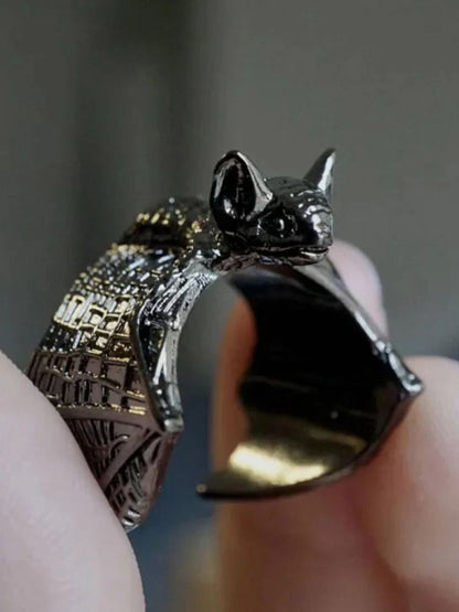 SALTY Set Of 2 Vampire Flight & Spooky Bat Rings
