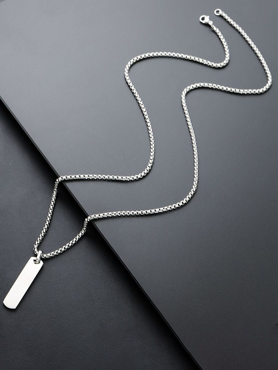 Stainless Steel Silver-Plated Minimal Necklace