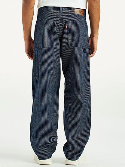 Men Striped Mid-Rise Baggy Fit Jeans